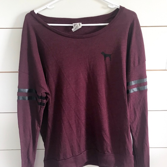 4/$25 Pink VS Longsleeve Maroon Top Large - Picture 2 of 4
